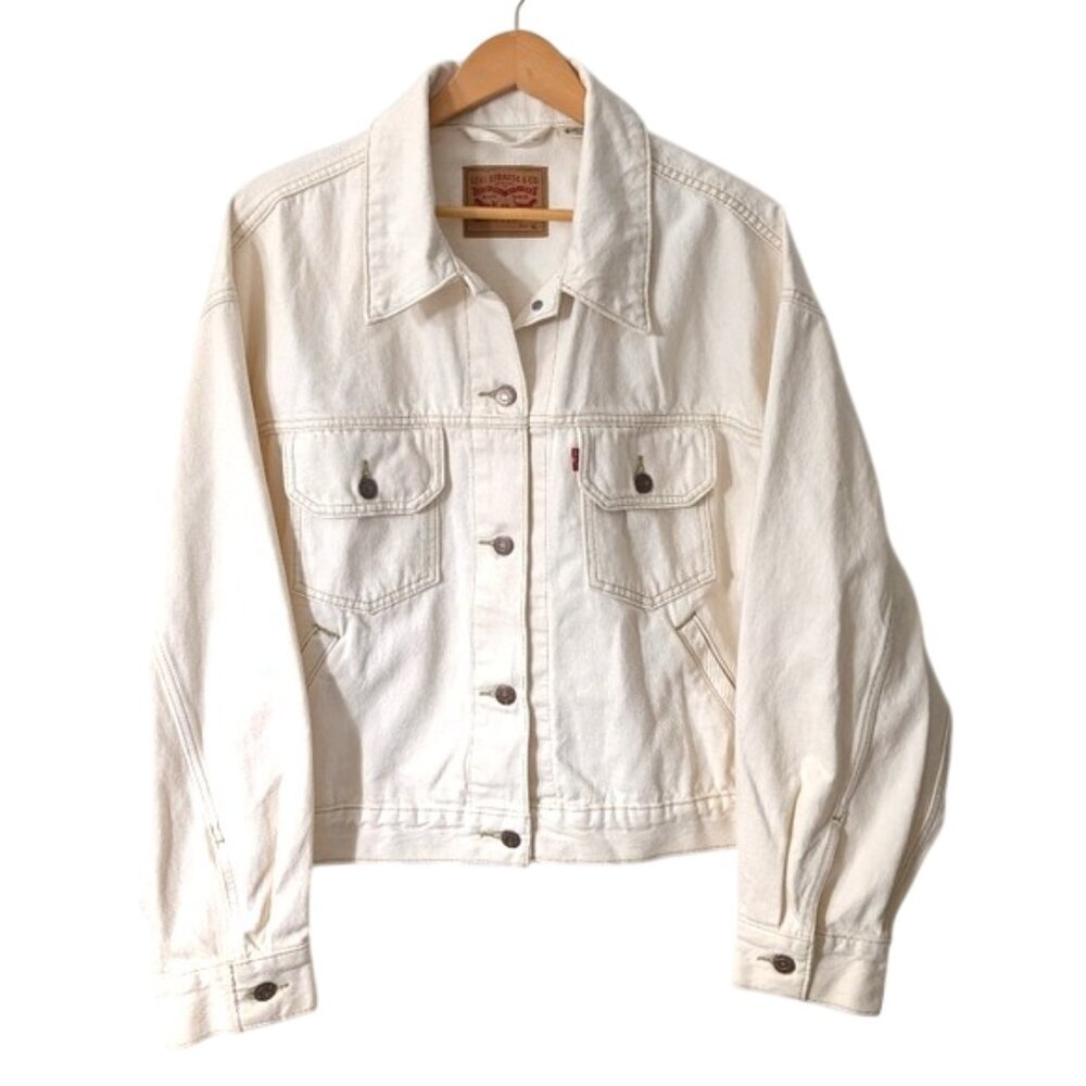 NWOT Levi's Utility Original Trucker Jacket Off-White Sz.XL 90s Y2K Boho Western